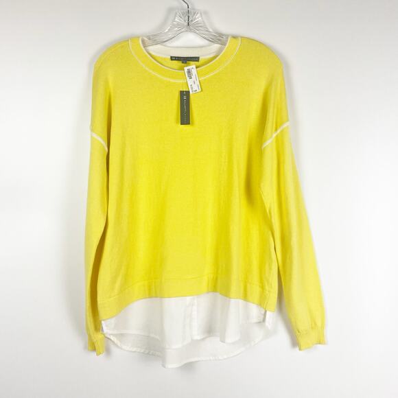 New With Tags Elliott Lauren Cotton Cashmere Sweater Shirt Yellow Womens Size S - Picture 3 of 10